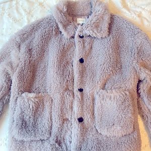 Wishlist LAVENDER fuzzy teddy coat super soft size medium